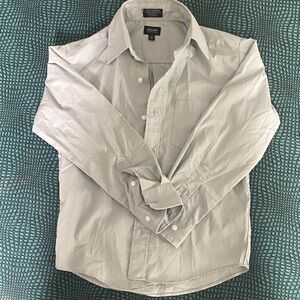 Stafford Light Gray Casual Button Down Shirt